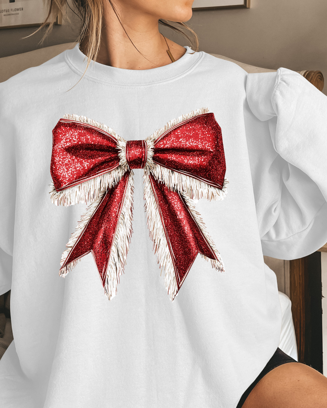 Coquette Christmas Bow Sweatshirt